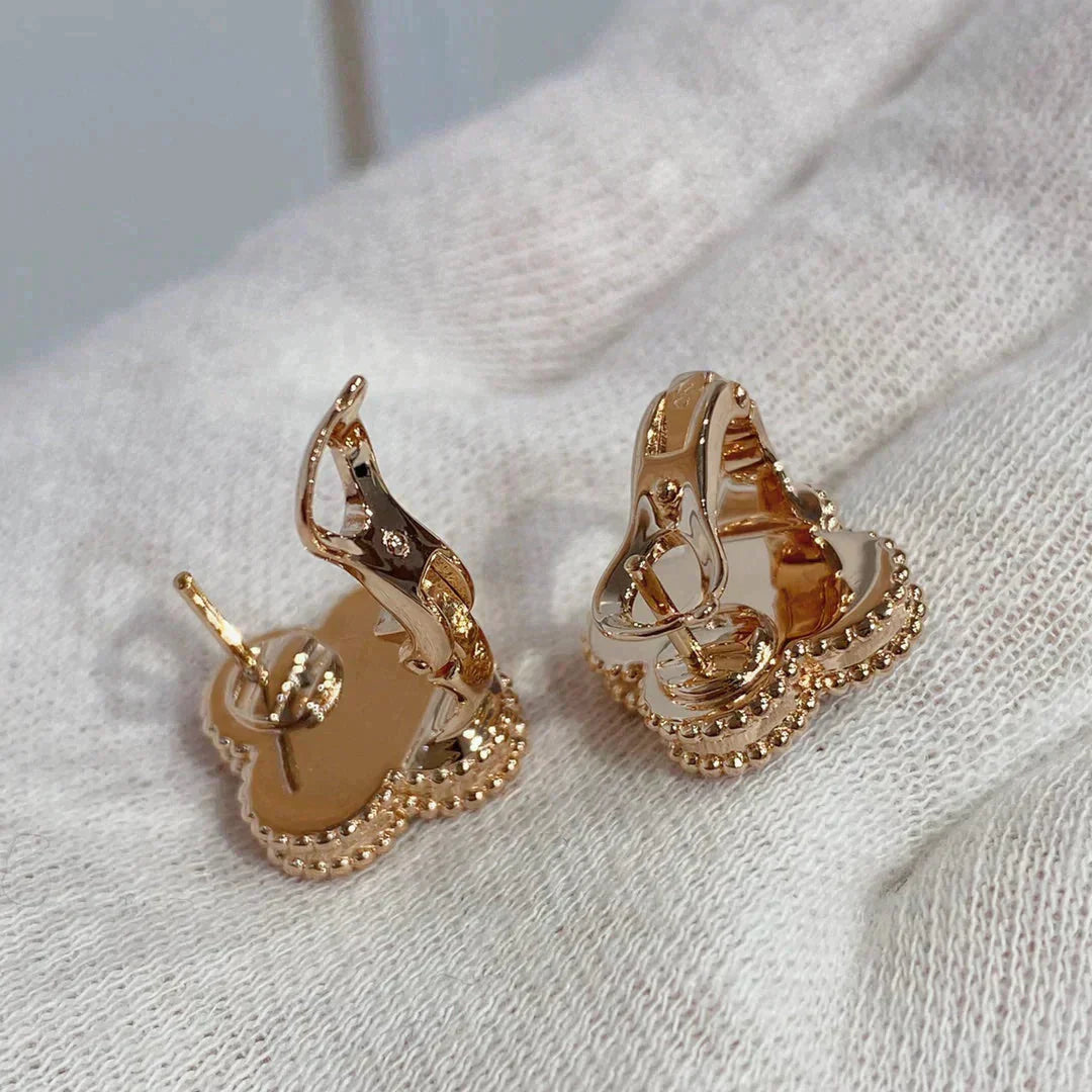 ˇGilded EraˇCLOVER MEDIUM 1 MOTIFS CARNELIAN DIAMOND earrings