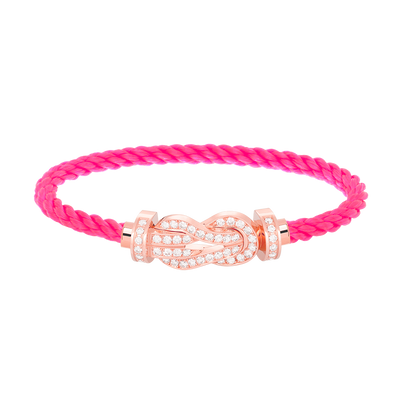 ˇGilded EraˇCHANCE LARGE 8 FIGURE BUCKLE FULL DIAMOND BRACELET ROSE GOLD
