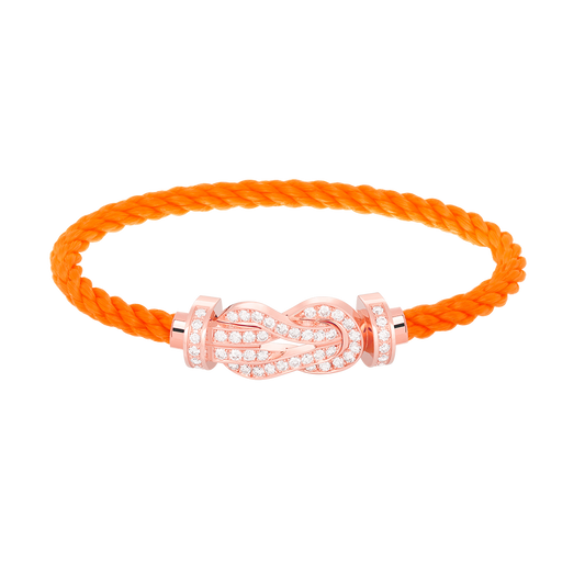 ˇGilded EraˇCHANCE LARGE 8 FIGURE BUCKLE FULL DIAMOND BRACELET ROSE GOLD