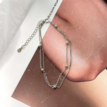 [STREET]Delicate Bead Double Layer Bracelet
