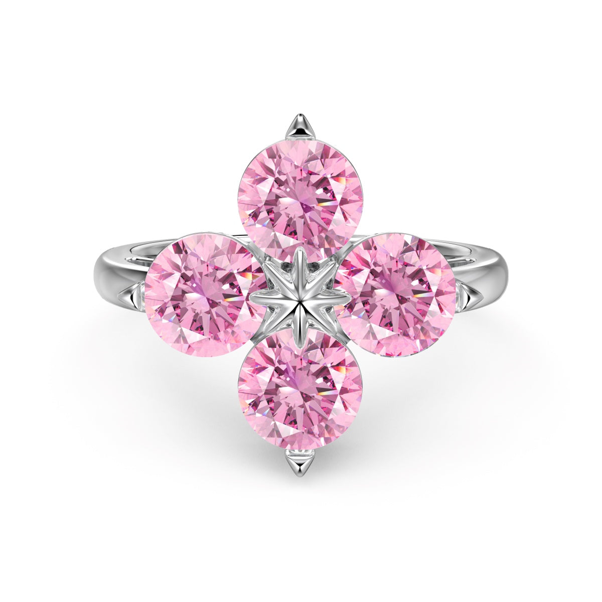 [STREET]Four-Leaf Clover Eight-Pointed Star Ring