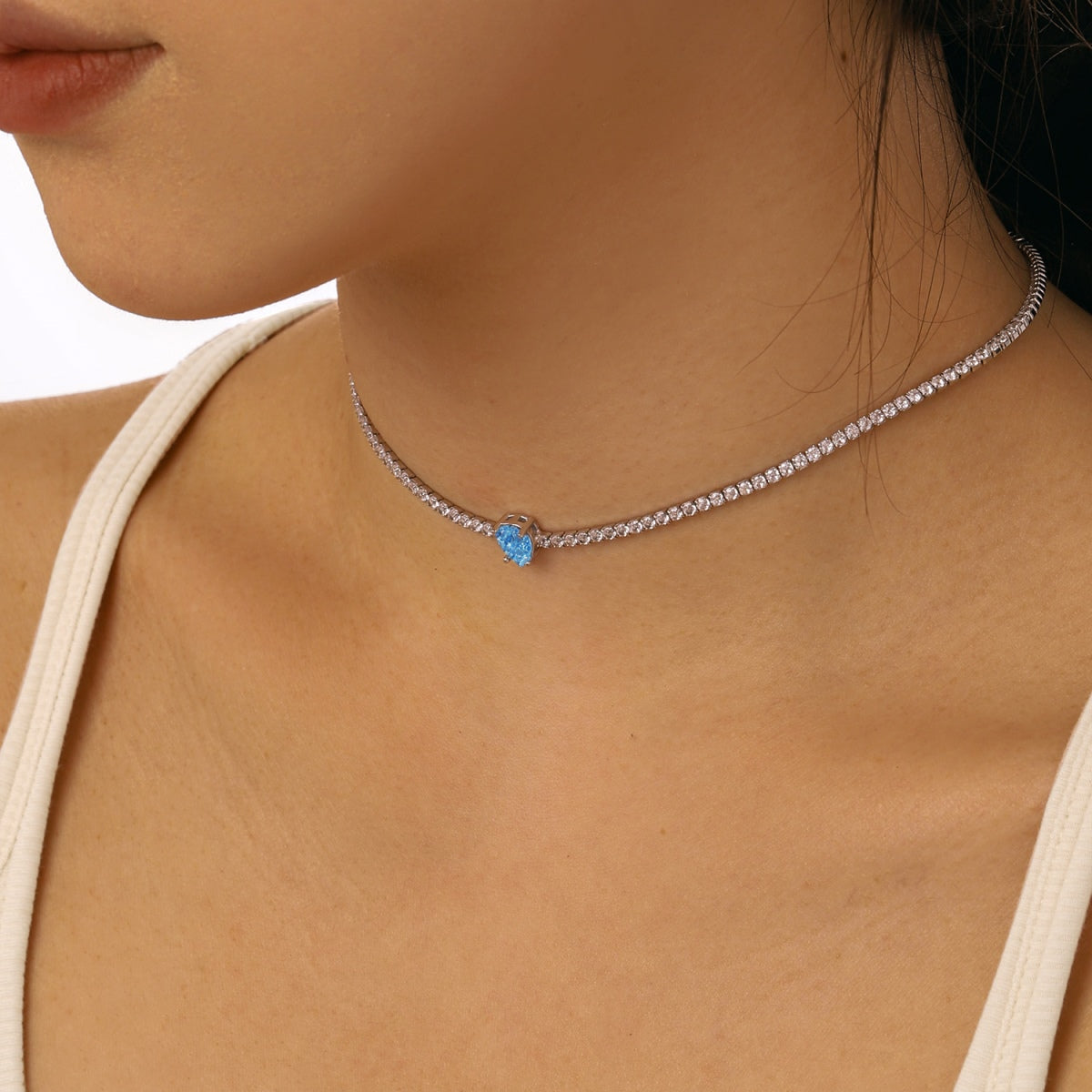 [STREET]Unique Pear Cut Tennis Necklace