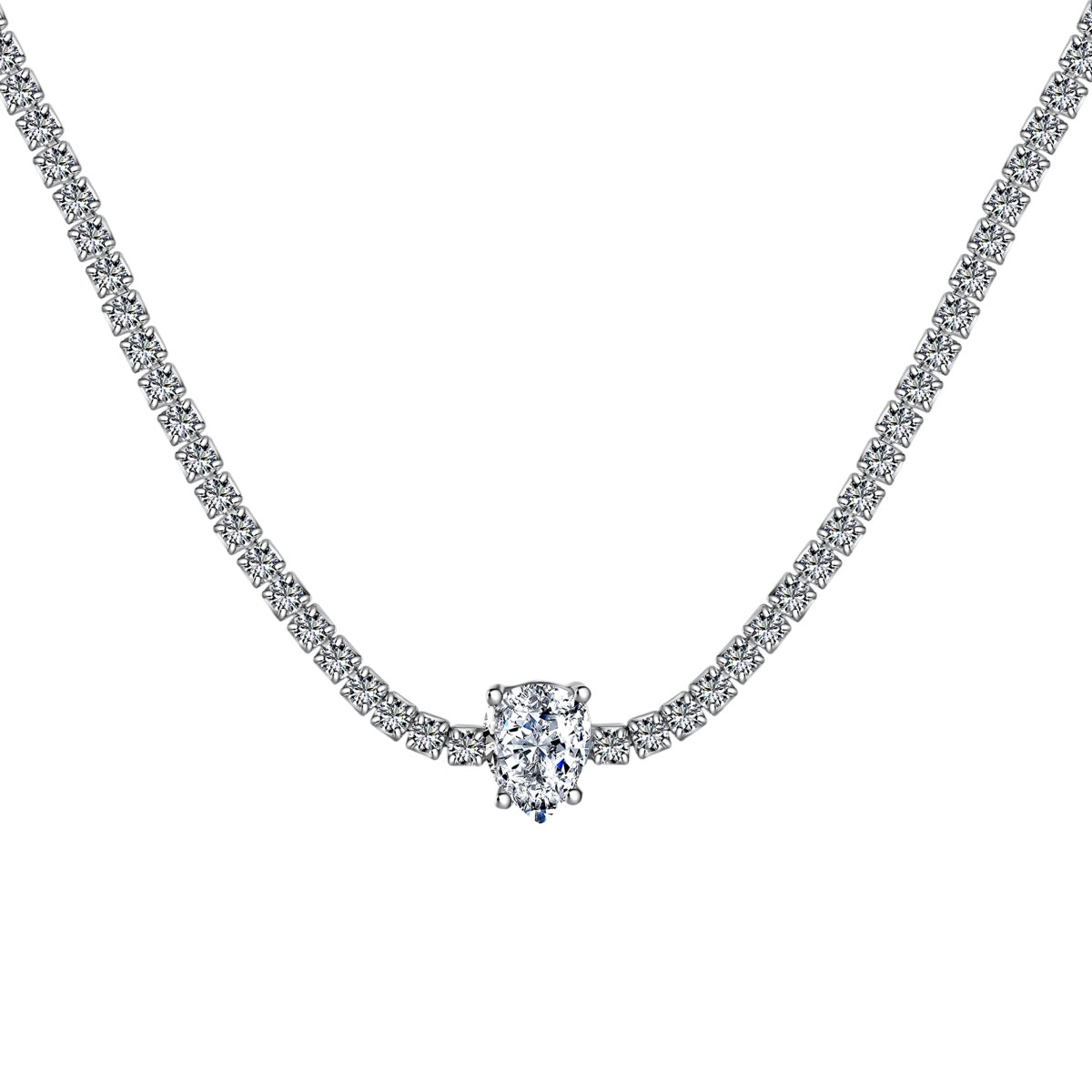 [STREET]Unique Pear Cut Tennis Necklace