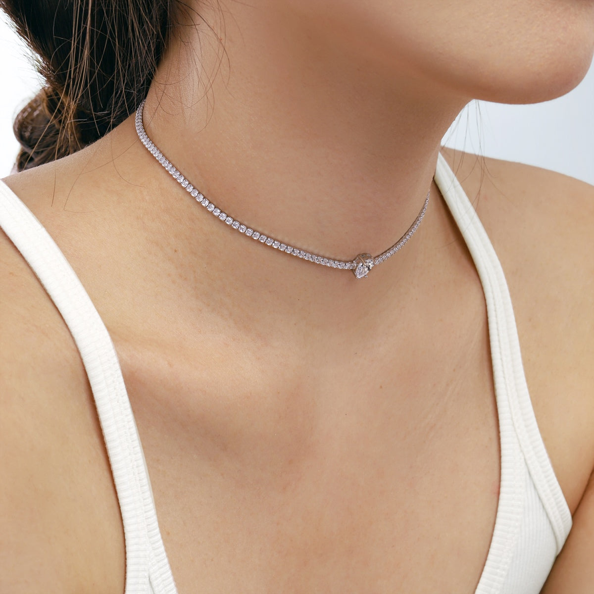 [STREET]Unique Pear Cut Tennis Necklace
