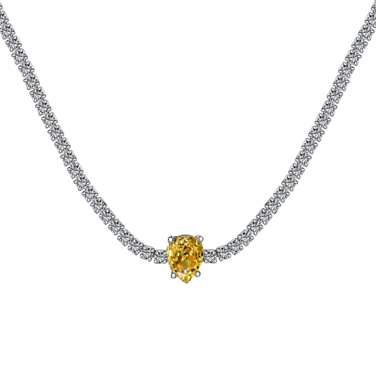 [STREET]Unique Pear Cut Tennis Necklace