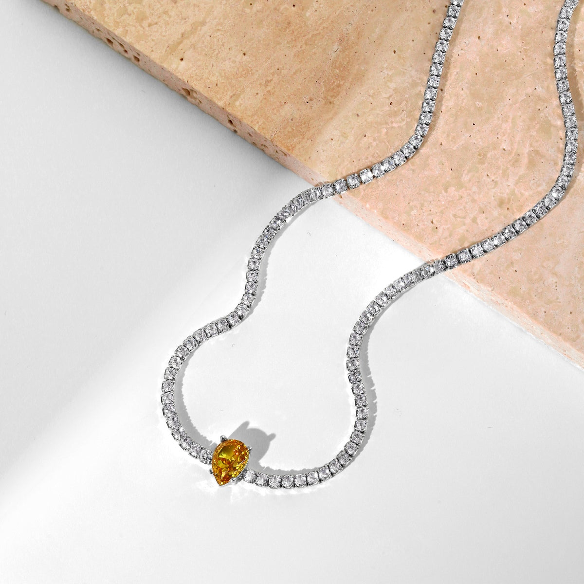 [STREET]Unique Pear Cut Tennis Necklace