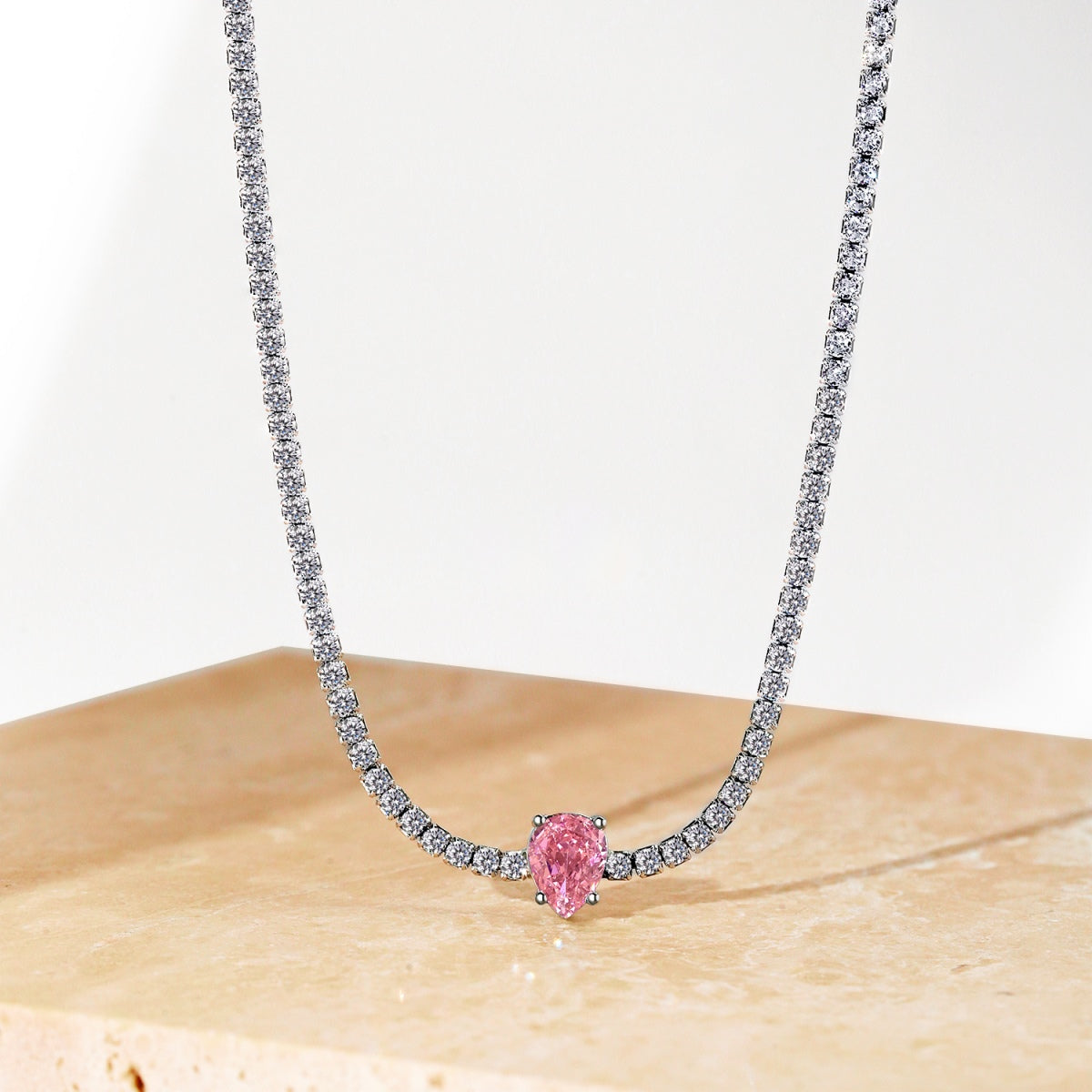 [STREET]Unique Pear Cut Tennis Necklace