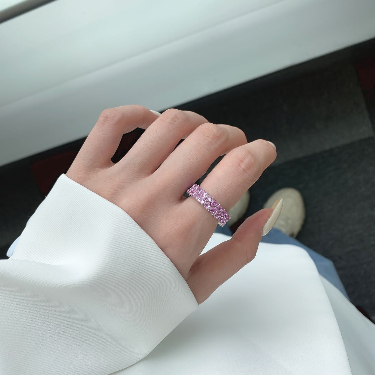 [STREET]Sparkling Full Heart Ring