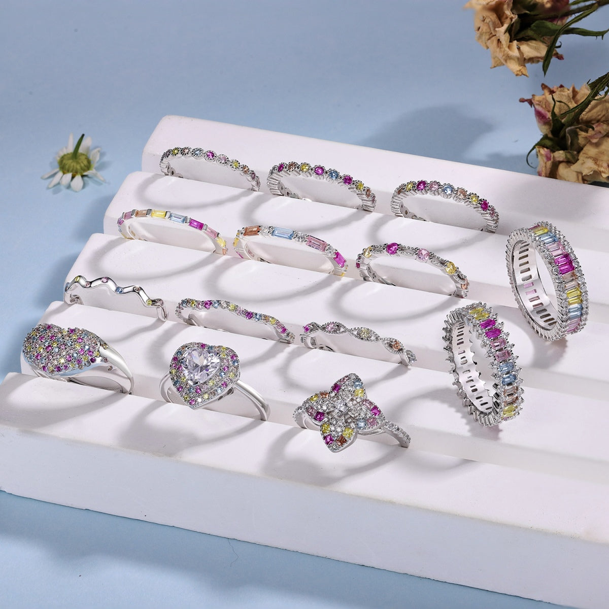 [STREET]Lively In Shades Elegant Radiant Cut Daily Ring