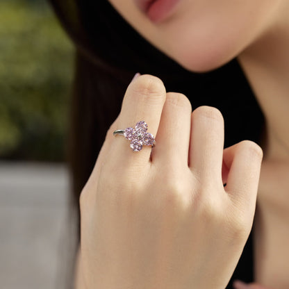 [STREET]Four-Leaf Clover Eight-Pointed Star Ring