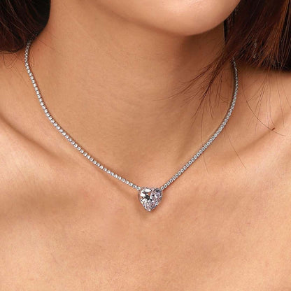 [STREET]Versatile Colorful Sweet Heart-Shaped Tennis Necklace