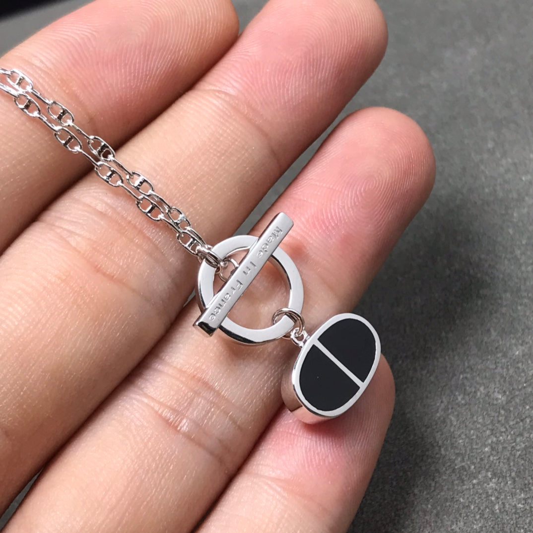 ˇGilded EraˇCHAINE VERSO BLACK CERAMIC  NECKLACE