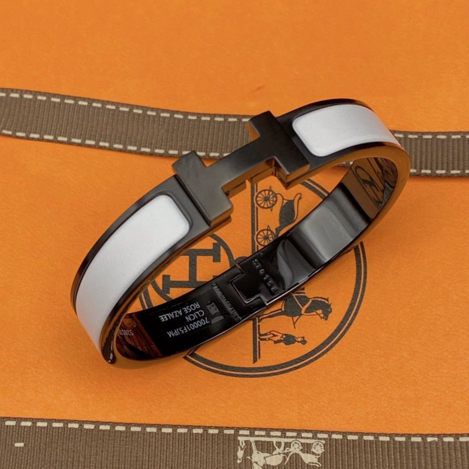 ˇGilded EraˇH BRACELET 12MM BLACK WHITE CERAMIC