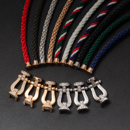 ˇGilded EraˇFORCE LARGE HORSESHOE FULL DIAMOND BRACELET ROSE GOLD