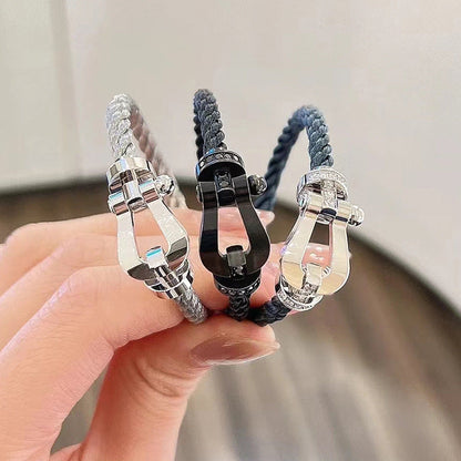 ˇGilded EraˇFORCE LARGE HORSESHOE NO DIAMOND BRACELET SILVER