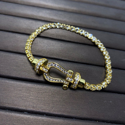 ˇGilded EraˇFORCE  HORSESHOE  DIAMOND TENNIS BRACELET