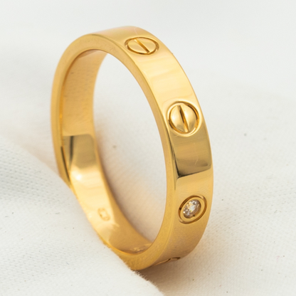 ˇGilded EraˇLOVE RING 4MM 1 DIAMOND PINK GOLD