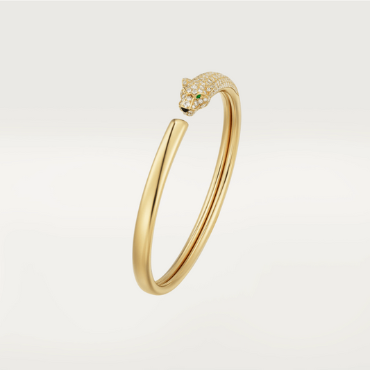 ˇGilded EraˇPANTHERE GOLD DIAMOND OPEN BRACELET