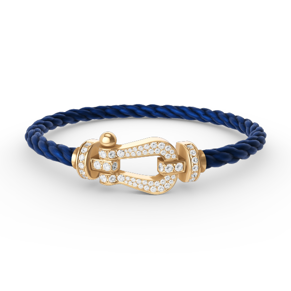 ˇGilded EraˇFORCE LARGE HORSESHOE FULL DIAMOND BRACELET GOLD
