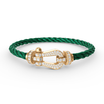 ˇGilded EraˇFORCE LARGE HORSESHOE FULL DIAMOND BRACELET GOLD