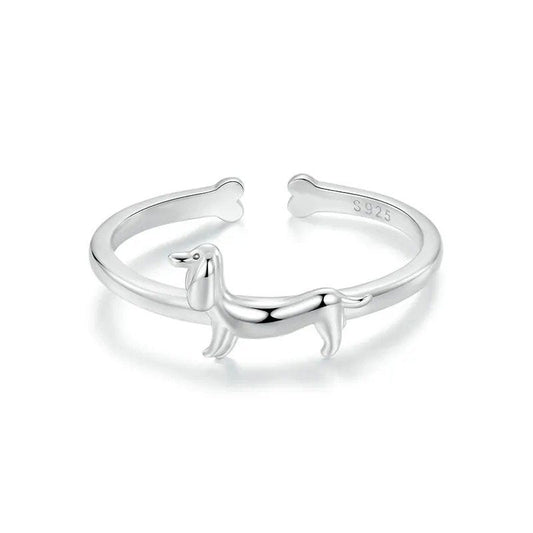 [STREET]Lovely Pet Dog Open Ring Statement Ring