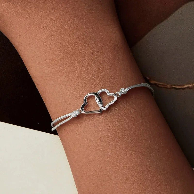 [STREET]Dainty Gray Rope Link Chain Bracelet for Women Teen Girls