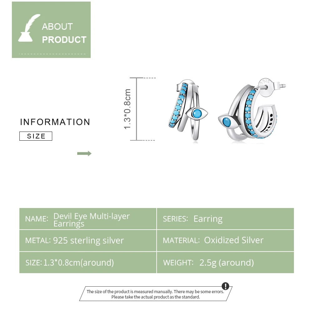 [STREET]Devil Eye Multi-layer Stud Earrings