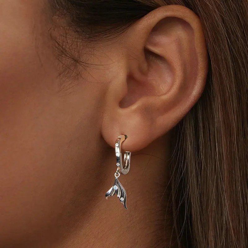 [STREET]Dainty Gold Plated Earring Hypoallergenic Fish Tail Earring